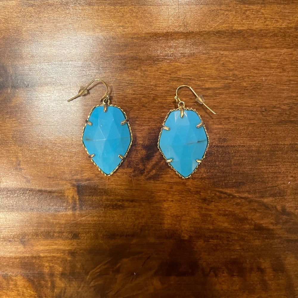 Kendra Scott Turquoise Corley Earrings in Gold